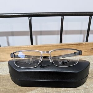 Nike Men's Black and Gray Eyeglasses